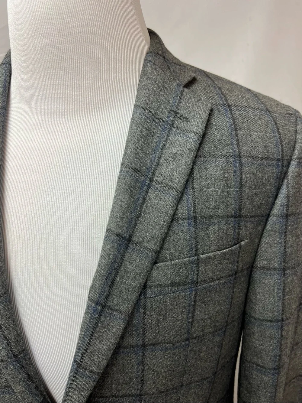 Ralph Lauren Men's 38R Gray Plaid Brown Elbow Patches Wool Blazer Jacket Coat
